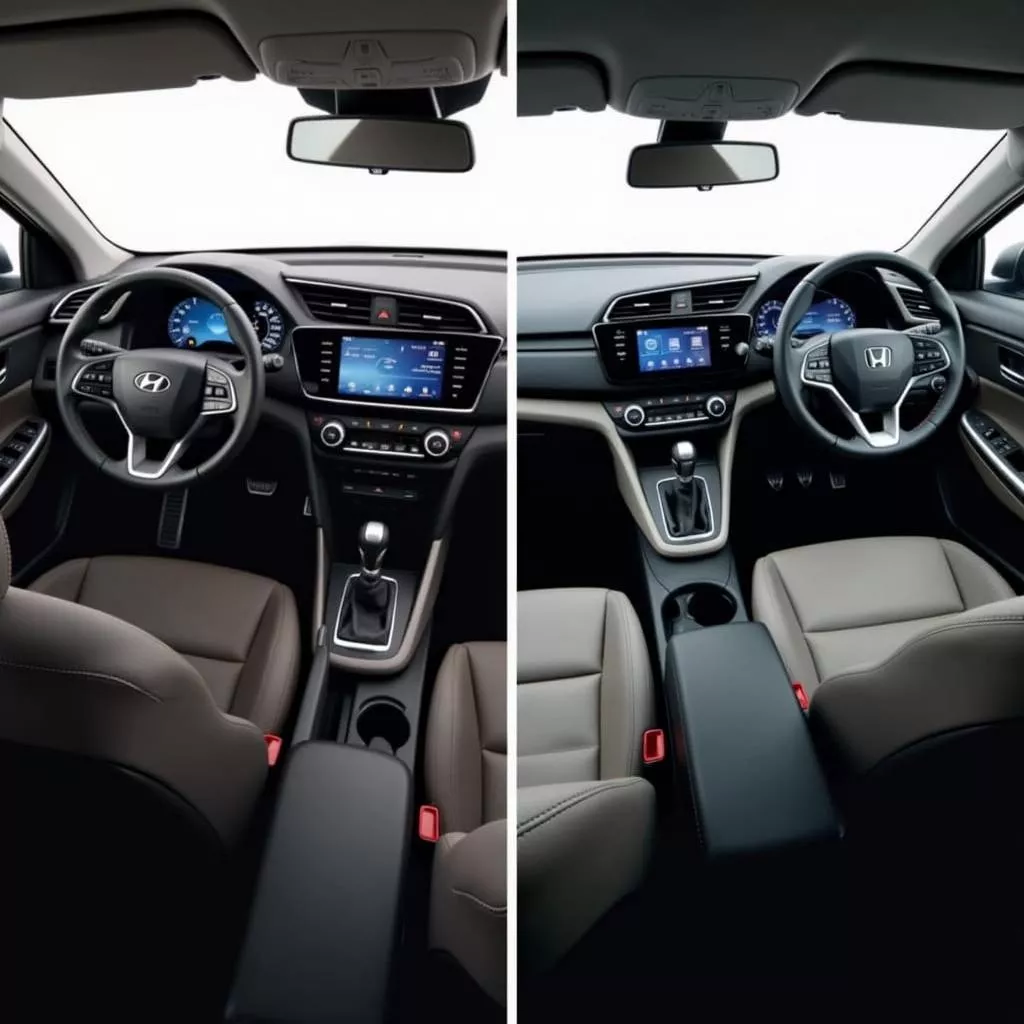 Nội thất Hyundai Kona và Honda HR-V