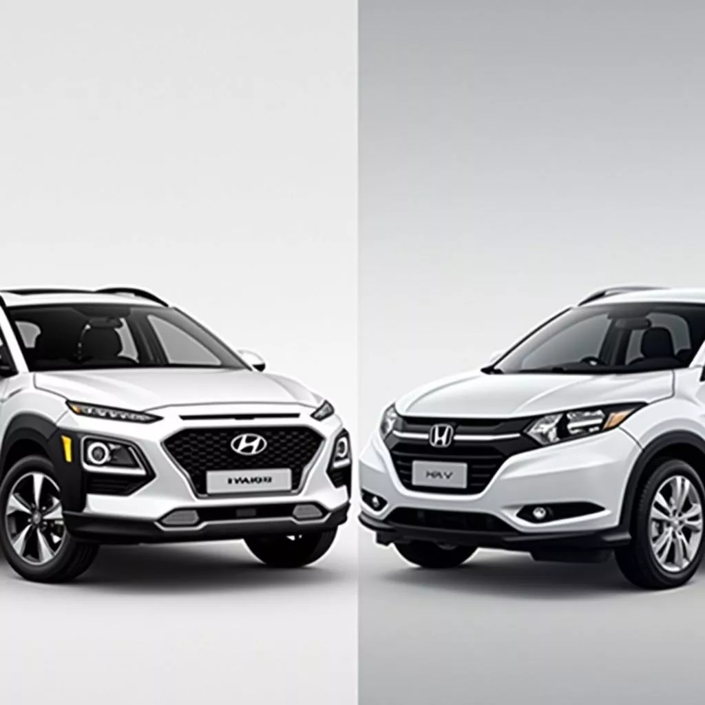 Ngoại thất Hyundai Kona và Honda HR-V