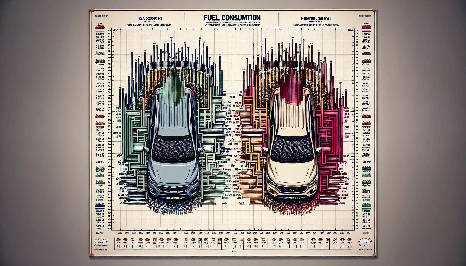 So sánh mức tiêu thụ nhiên liệu giữa Kia Sorento và Hyundai Santa Fe