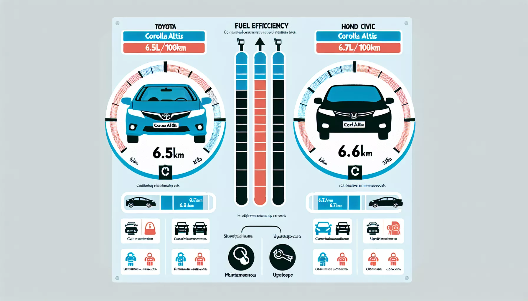 So sánh mức tiêu thụ nhiên liệu Toyota Corolla Altis và Honda Civic